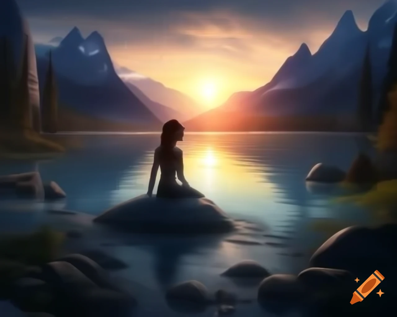 Photorealistic concept art of a mermaid in naturalistic colors