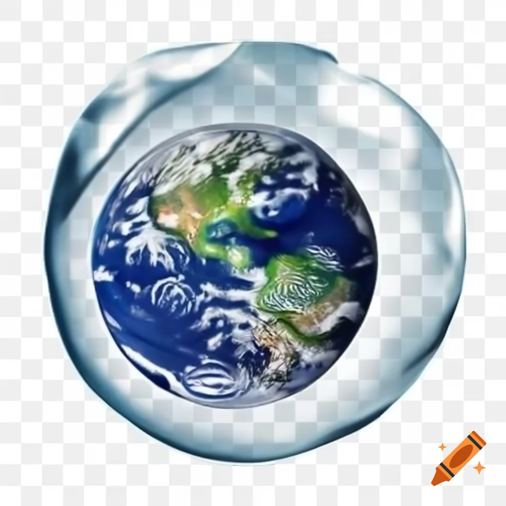 Earth encapsulated in a large transparent bubble