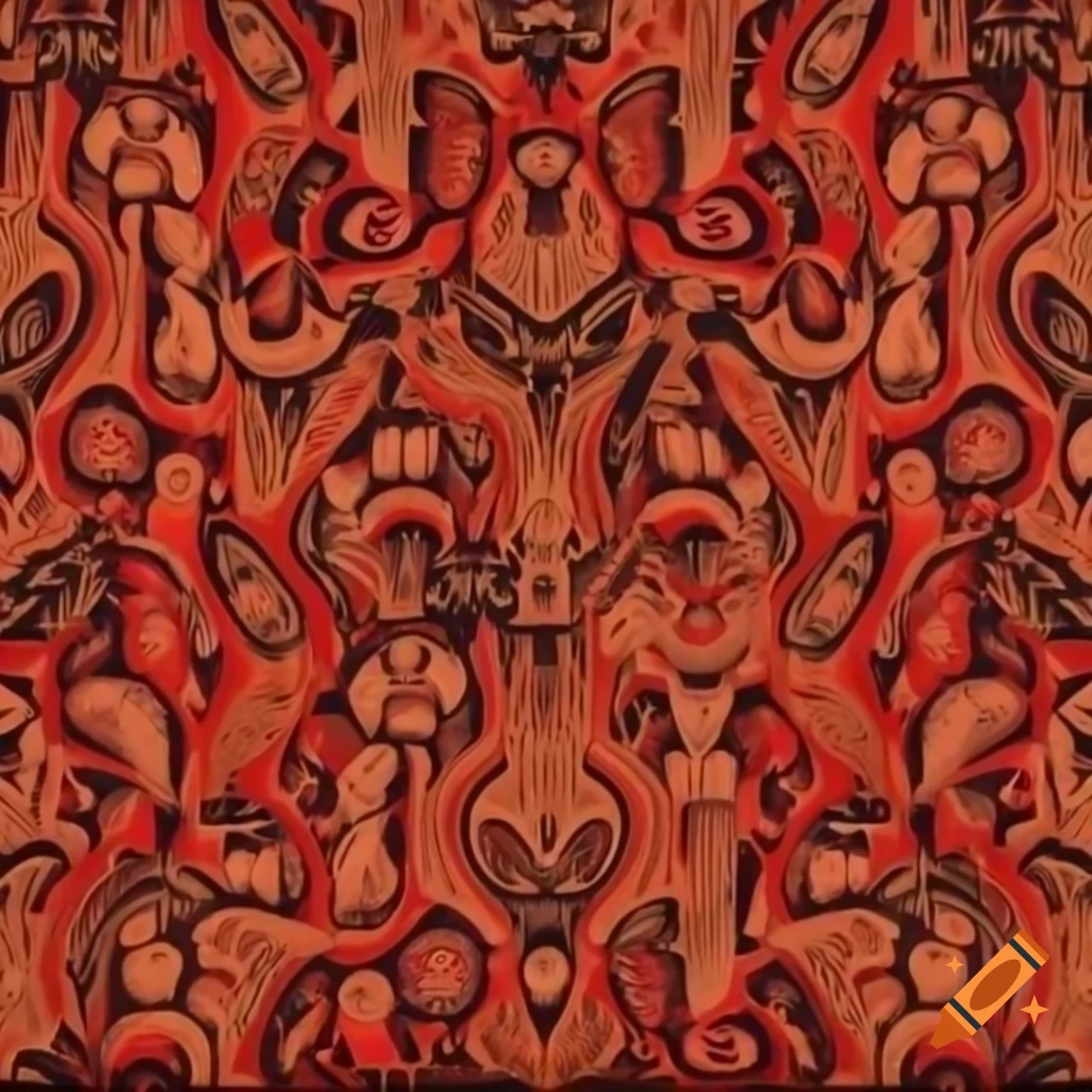 Antique Paisley pattern in red tones with swirling shapes for pillow cover