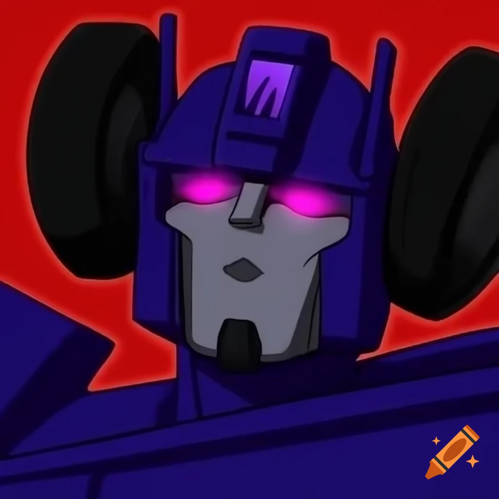 Autobot Jazz depicted in Gachimuchi meme style