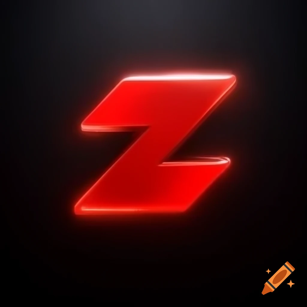 Glowing red Z logo design