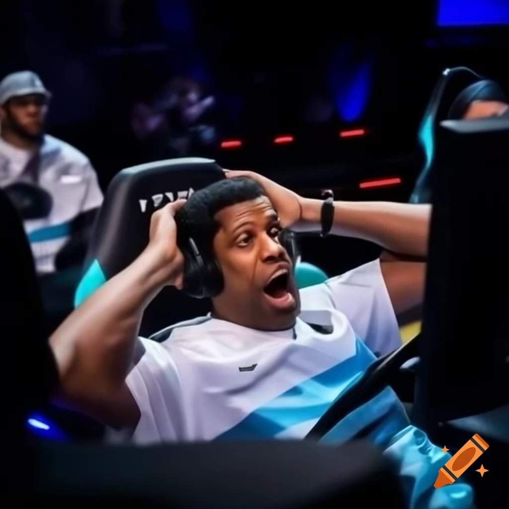 Denzel Washington showing astonishment during an epic gaming moment