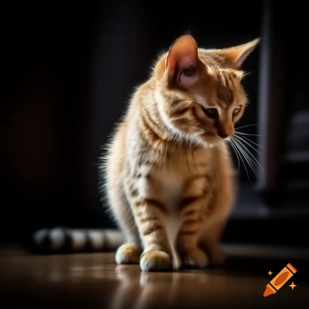 Cute cat dancing playfully