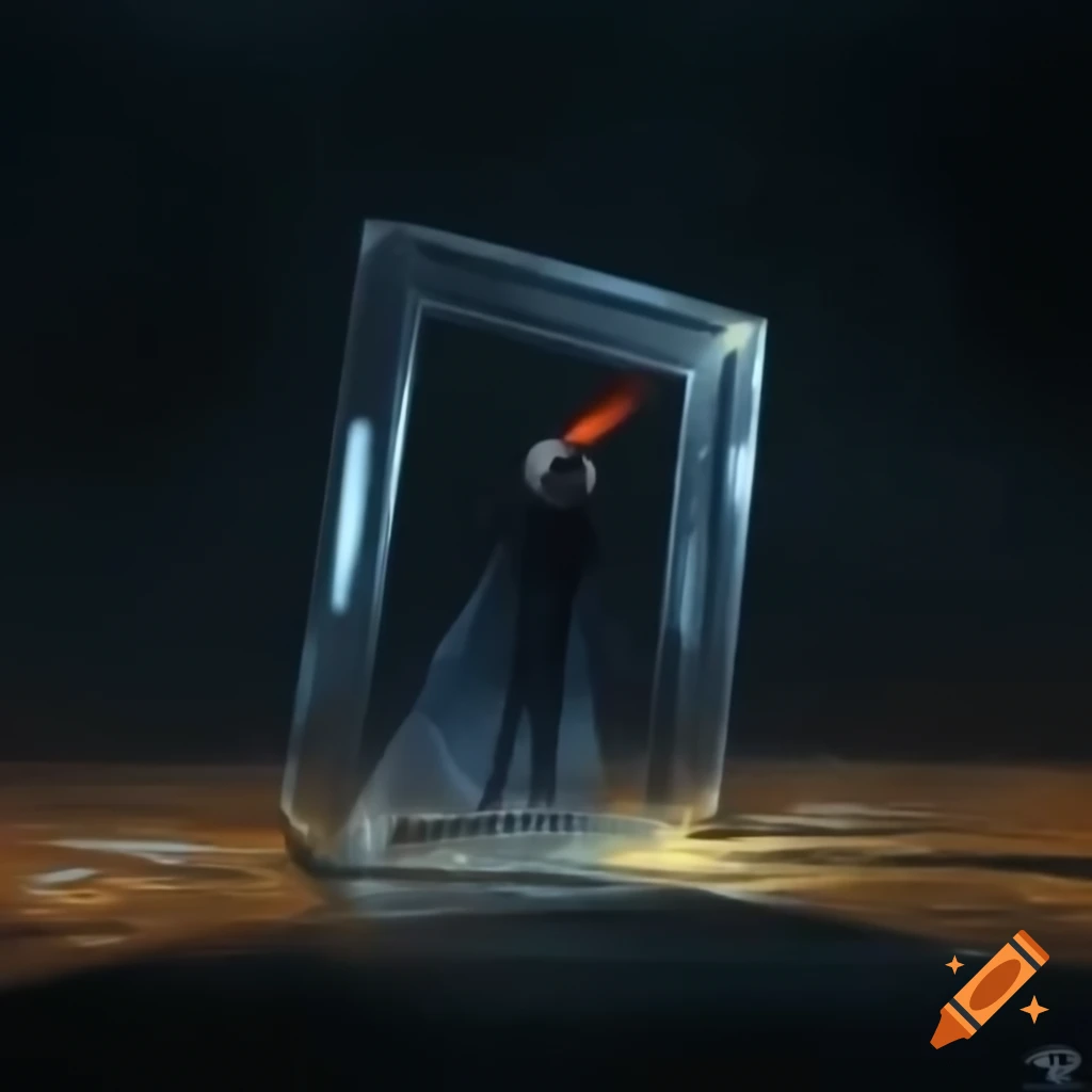 A mystical concept illustrating the visions of possible futures and looming enemies