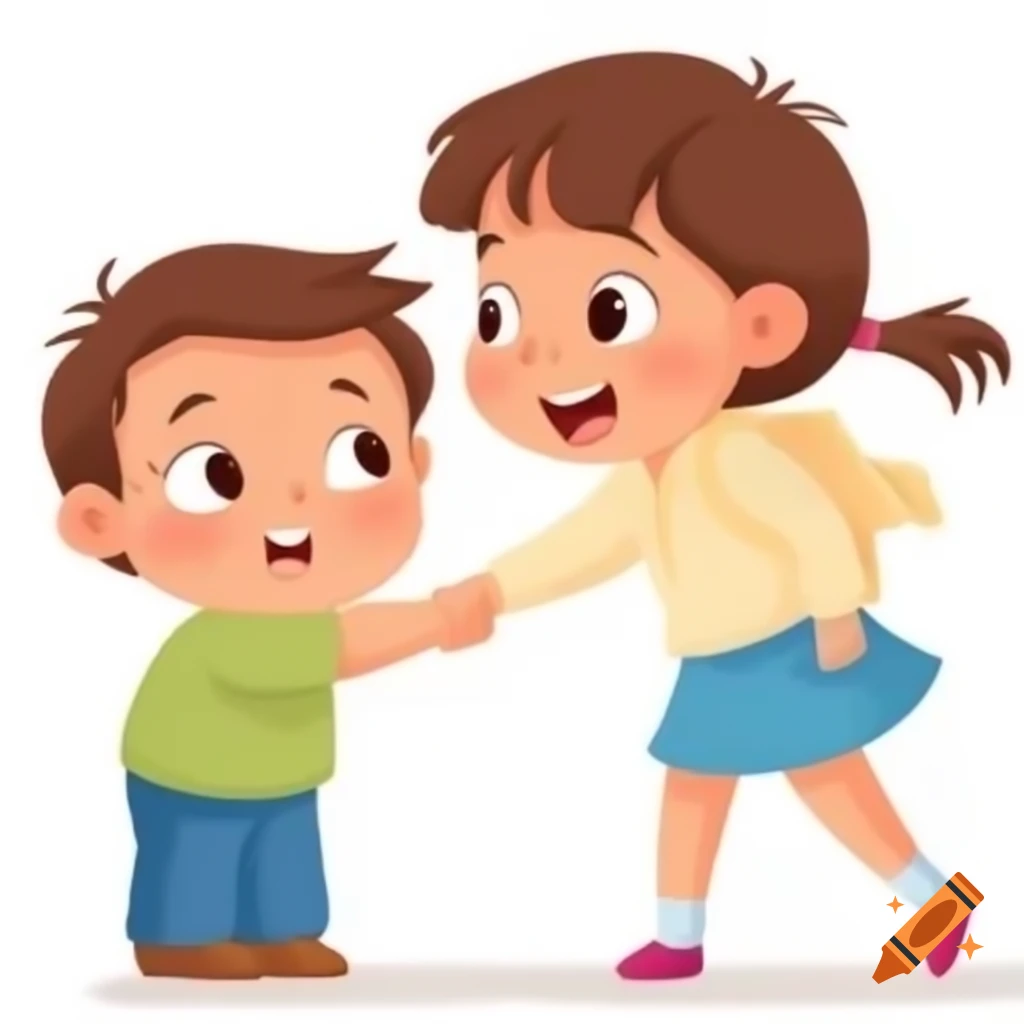 Illustration of a girl and a boy in a moment of conflict
