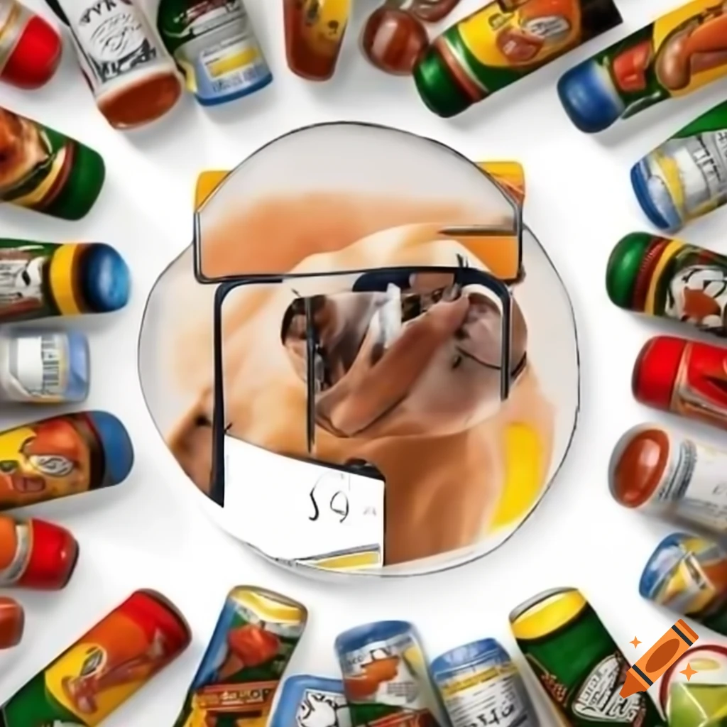 Magazine ad featuring cans of dog food with celebrity image on label