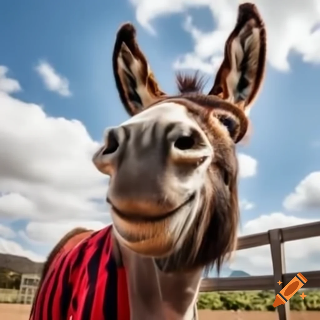 Donkey wearing AC Milan t-shirt