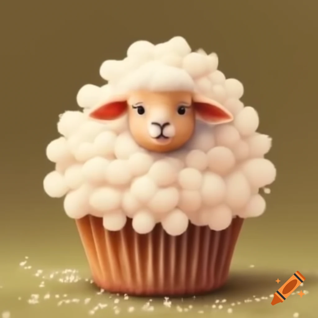 Cute sheep designed as a cupcake