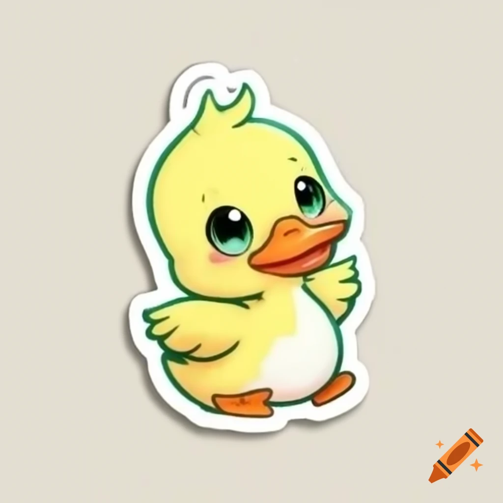 Unique cute duck sticker design