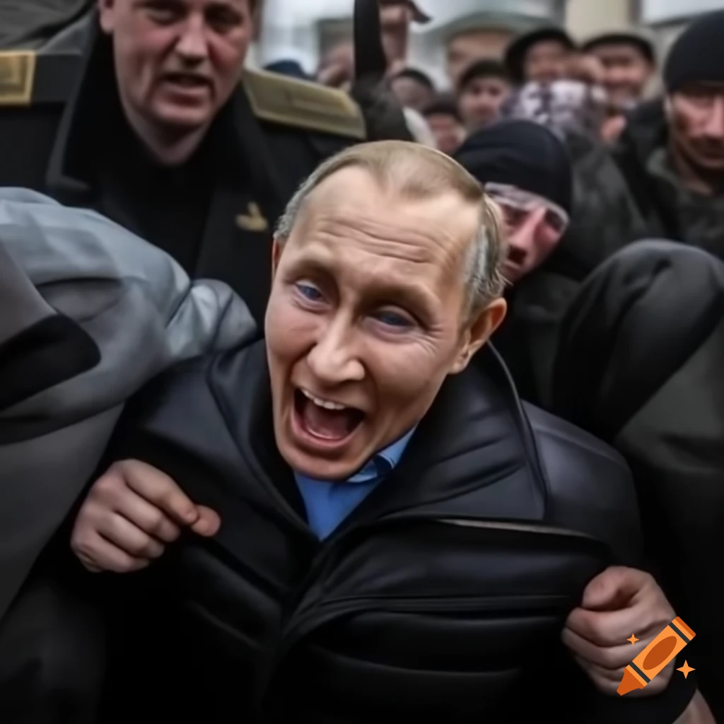 Shocked Expression Of Vladimir Putin Looking At A Swollen Suitcase On 