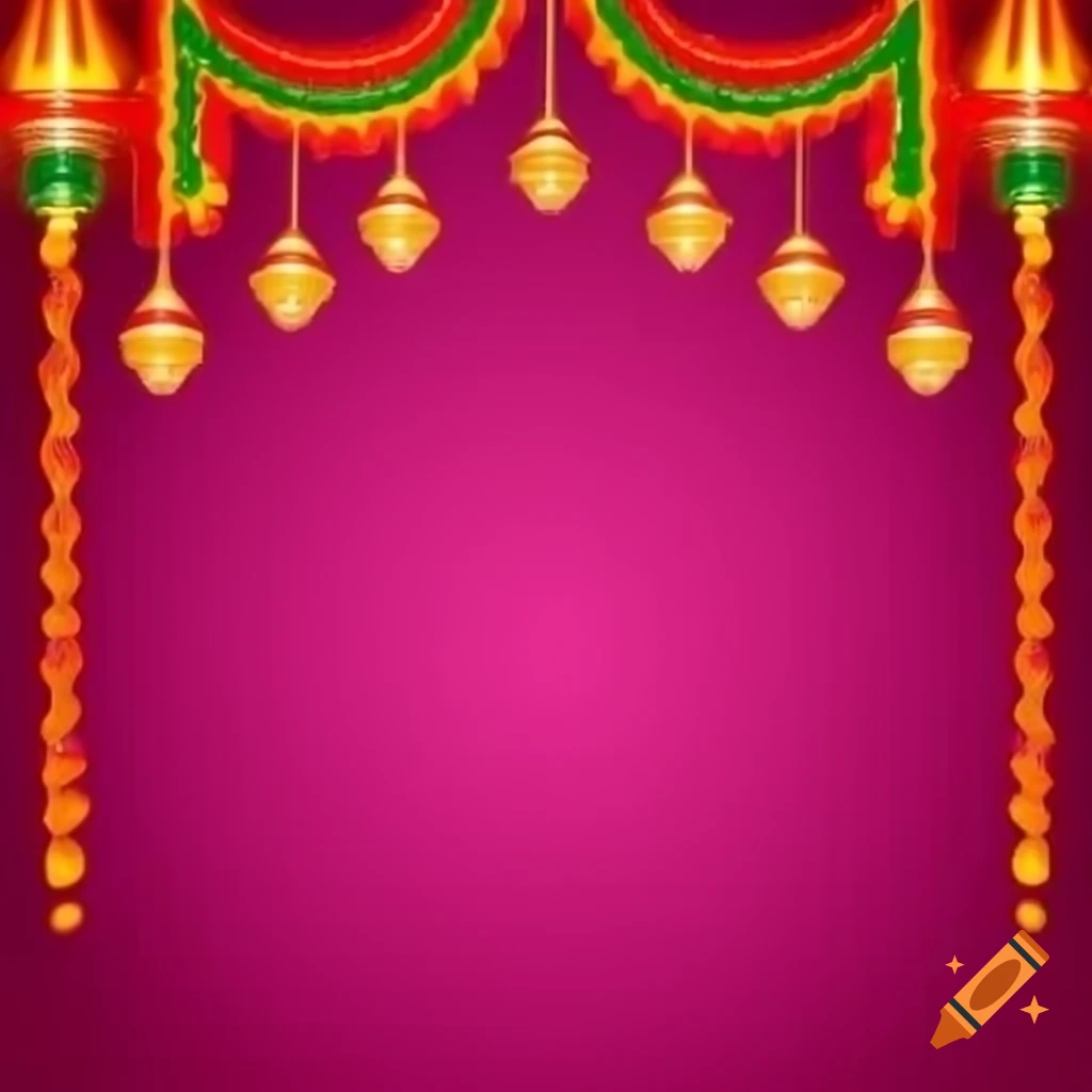 Colorful Diwali decorations with lights and colorful patterns