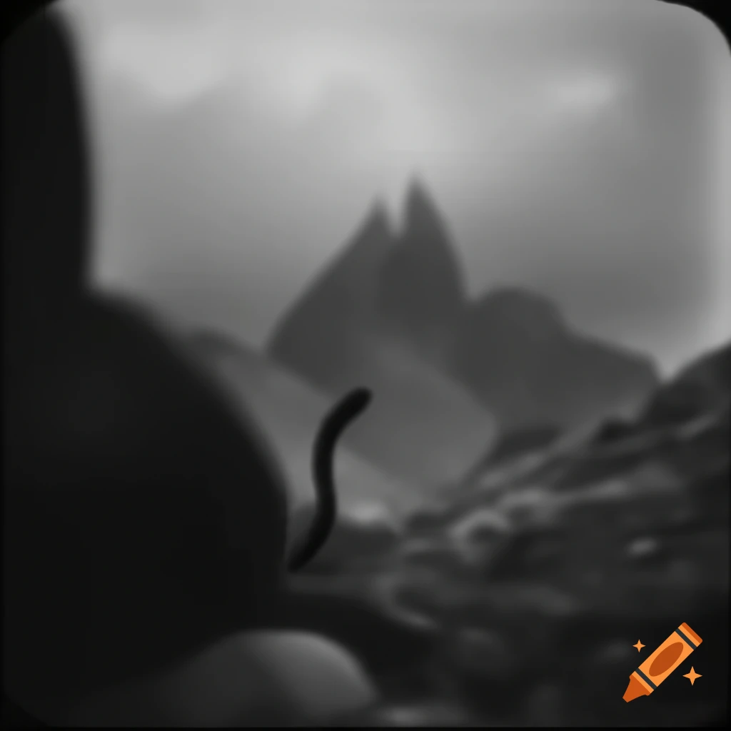 Mysterious snake-like creature in Swiss Alps, 1921 grainy black-and-white photograph