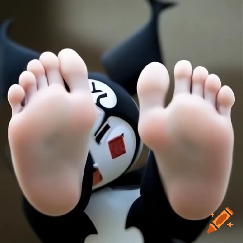 Detailed close-up of Kuromi's white feet