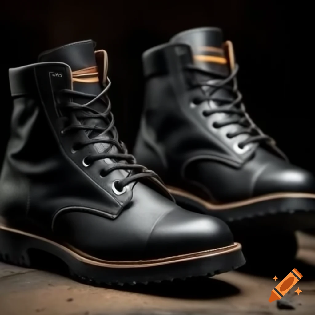 Ultra realistic black combat boots