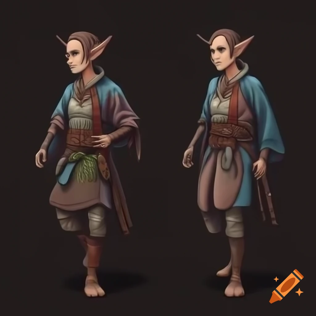 Dalish elf outfit illustration inspired by Dragon Age in rainy mountain tribe aesthetics