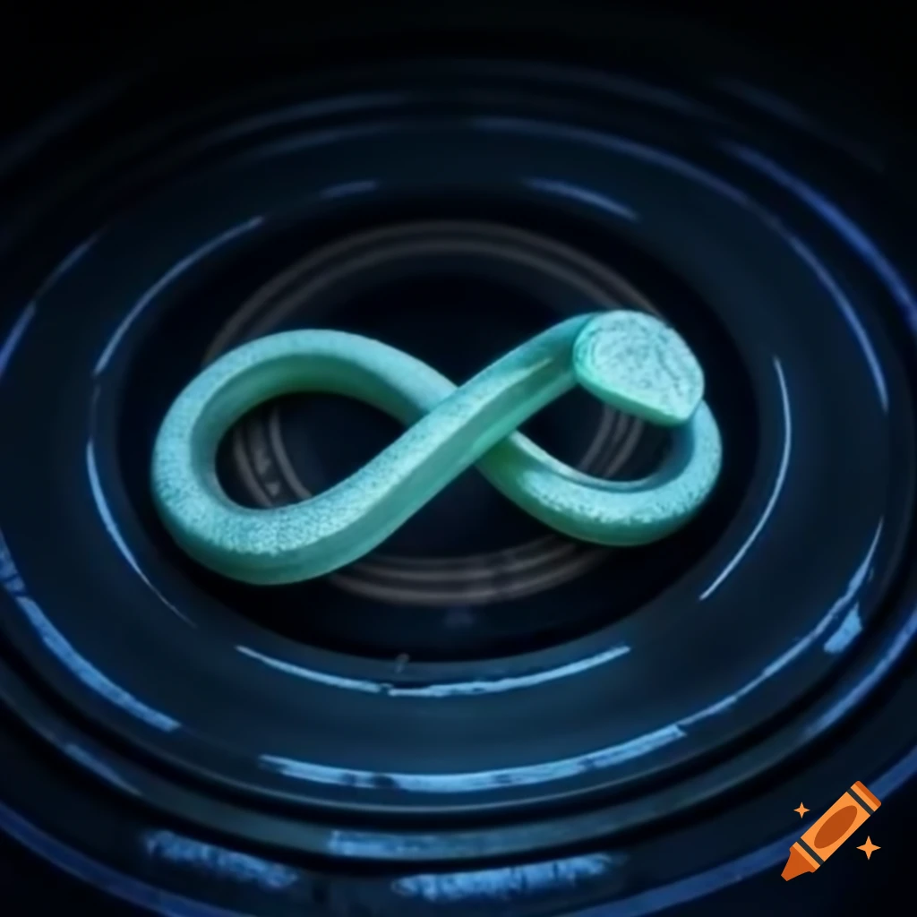 Cyber ouroboros snake in infinity shape consuming its tail, symbolizing the internet