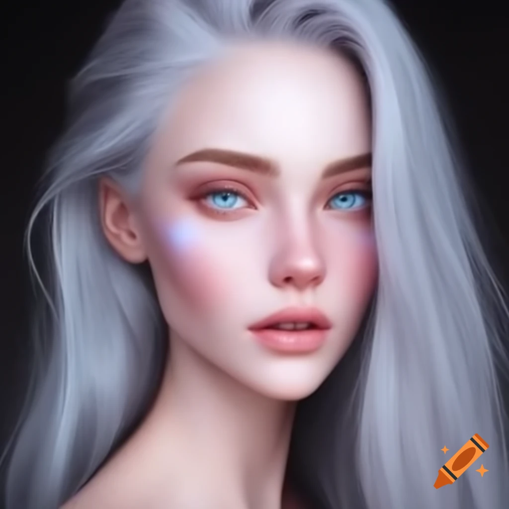Indonesian Superheroine With Pink Skin Indigo Hair And Magenta Eyes 