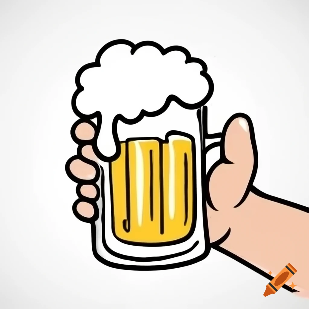 Hand holding a beer mug