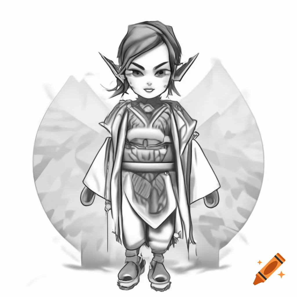 Dalish elf outfit illustration in Dragon Age concept art style
