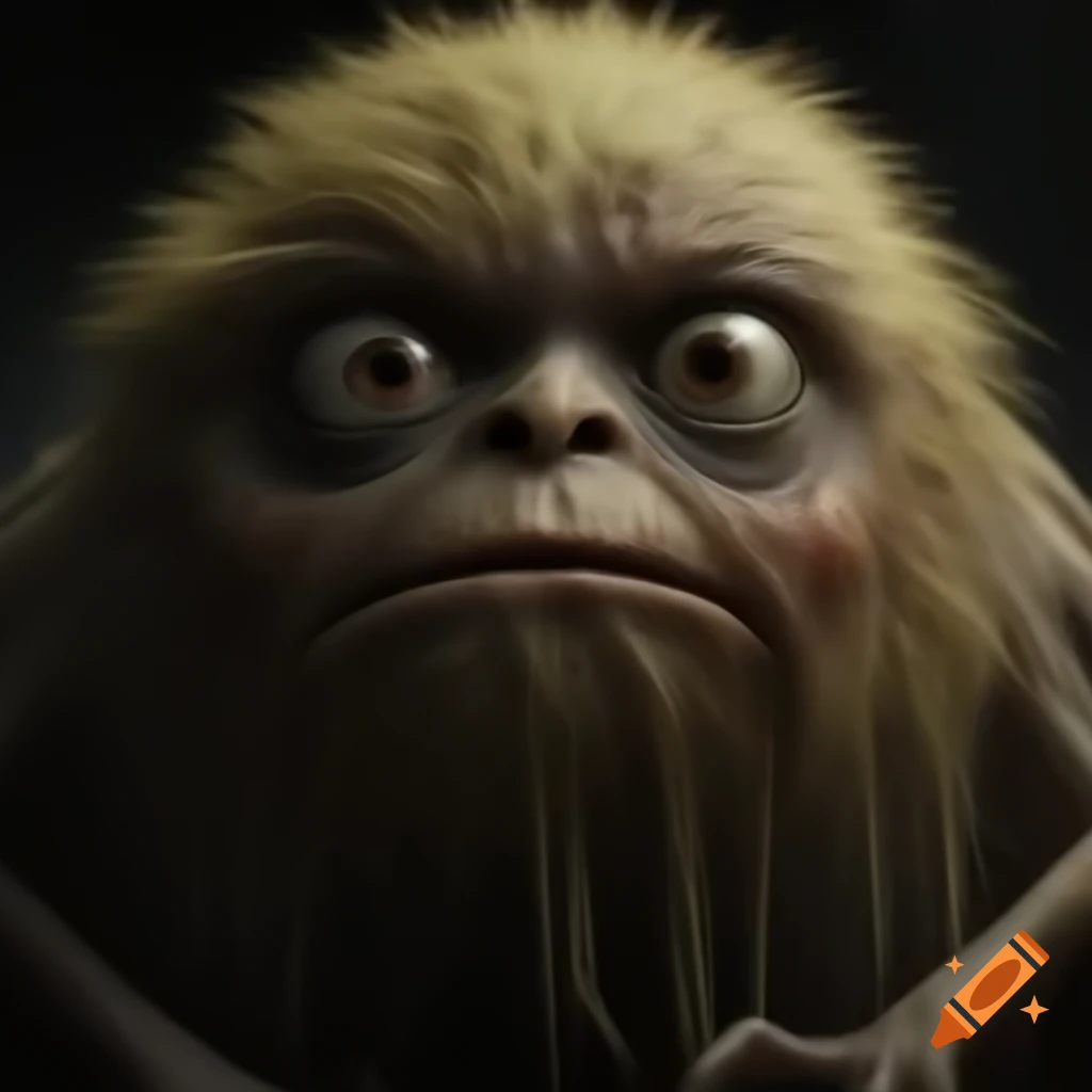 Close-up view of a frightening monster