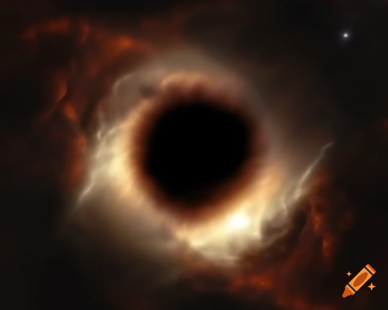 Realistic black hole in star-filled space using advanced rendering technologies