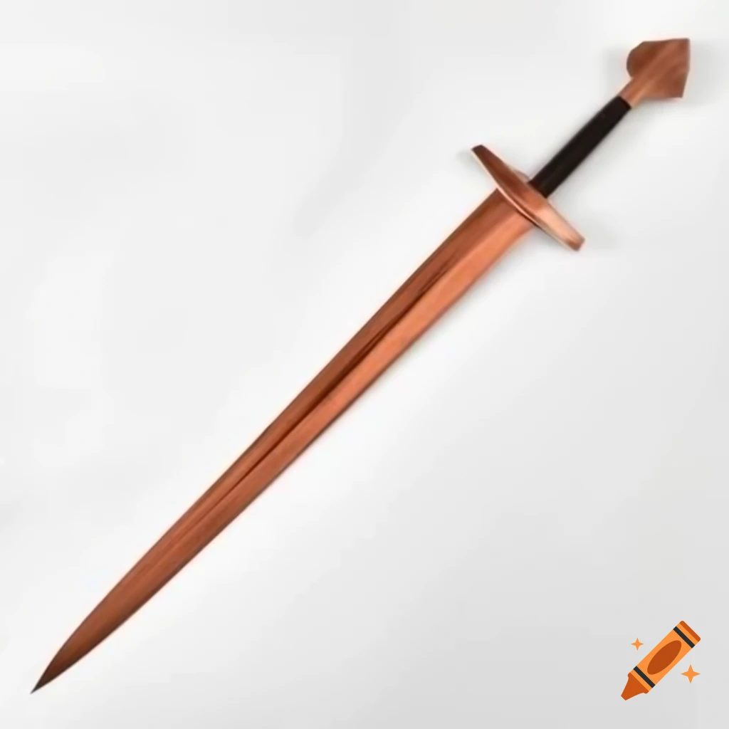 Copper short sword displayed on white background