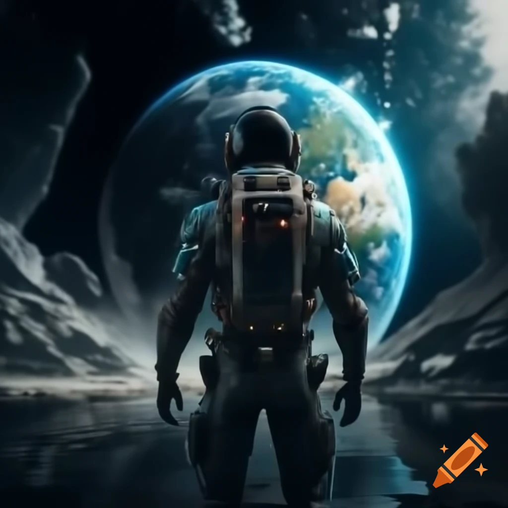 AI observing Earth with a menacing presence