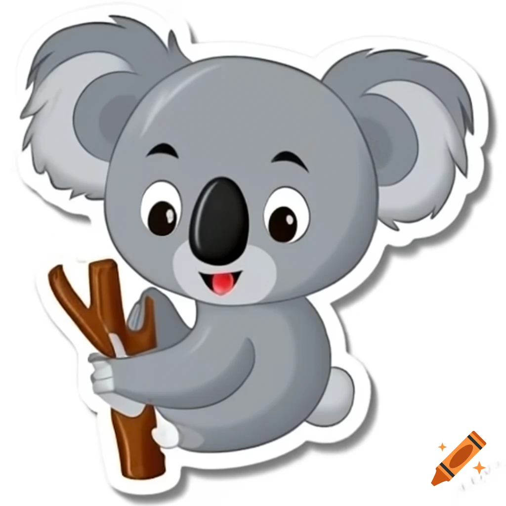 Well-defined koala sticker design