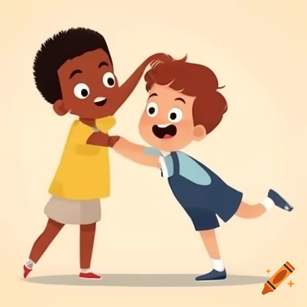 Illustration of a girl and a boy in a moment of conflict