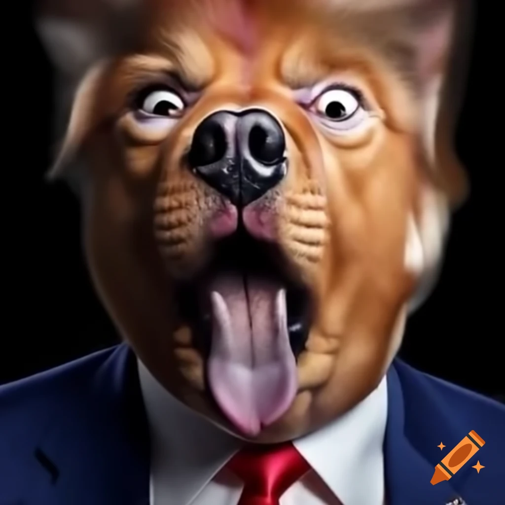 Angry dog biting imagery with political satire
