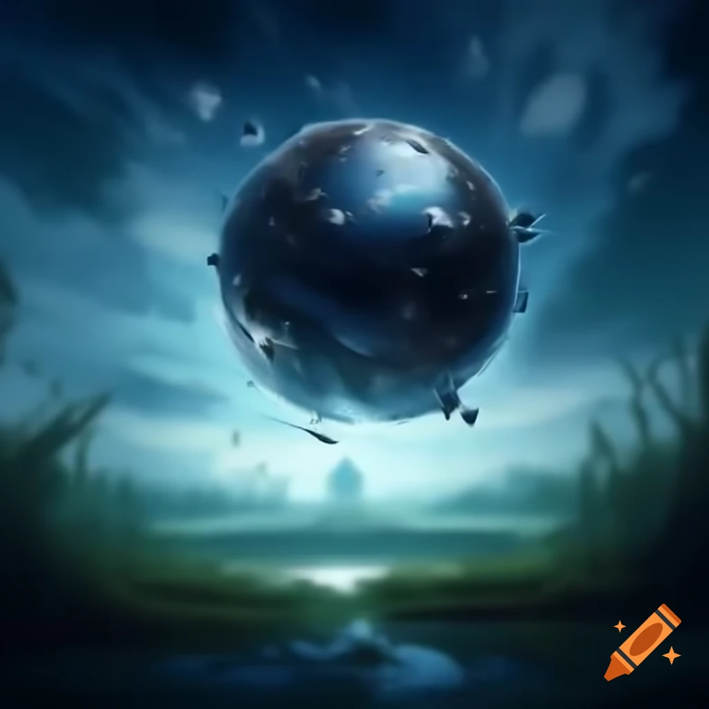 Floating sphere causing overgrown surroundings