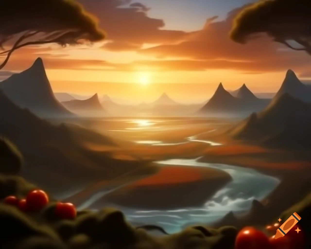 Legend of a valley surrounded by ripe tomatoes, guarded by mountains