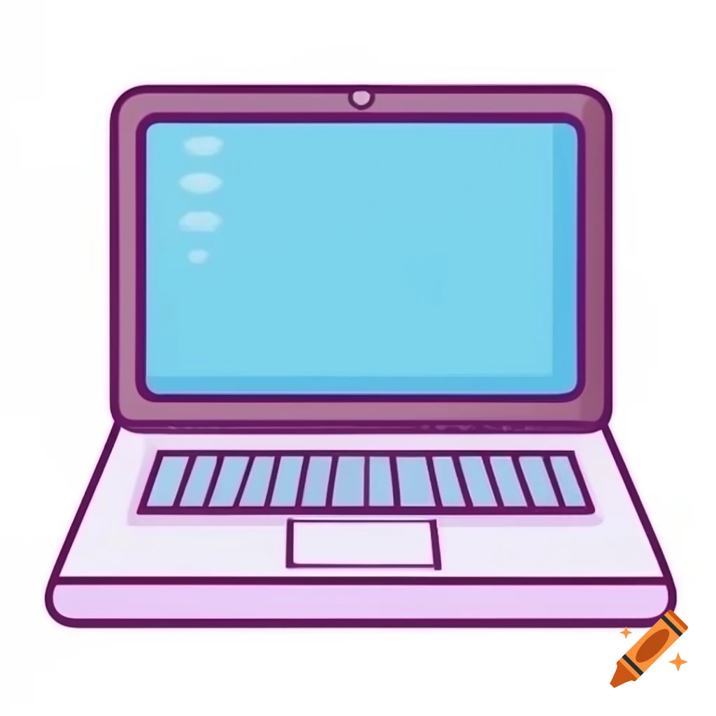 Cartoon style depiction of a laptop