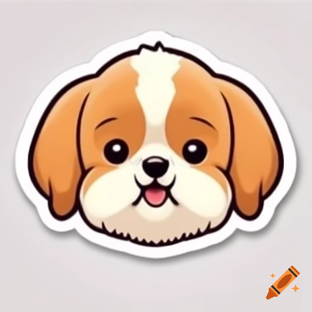 Cartoon sticker featuring a dog