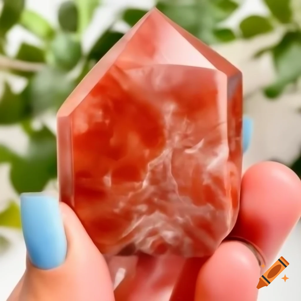 Red jasper crystal with bright colors