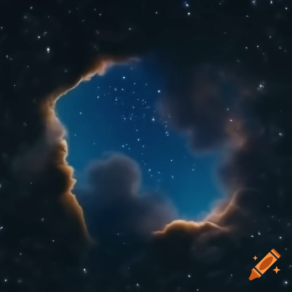 Starry sky forming the shape of fish