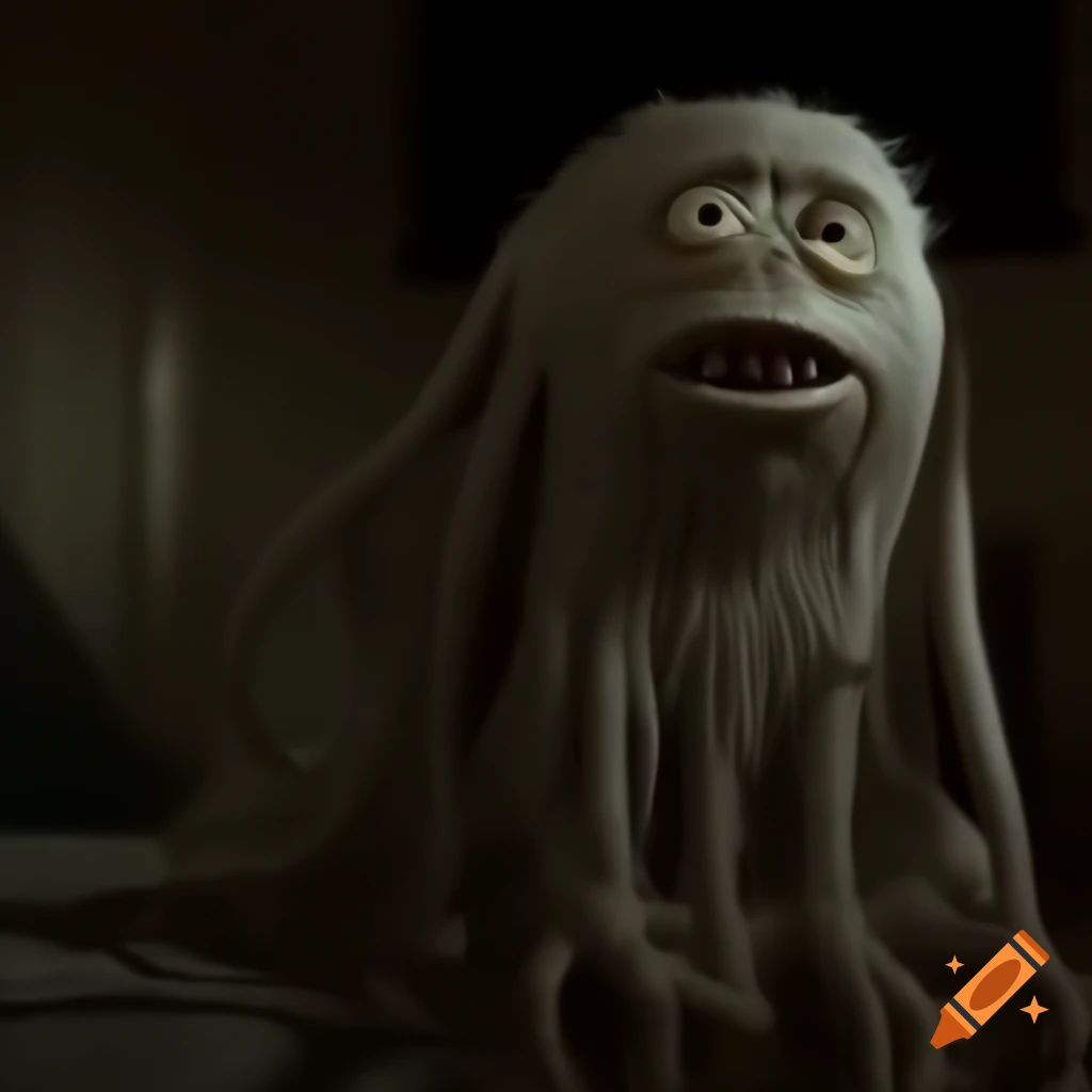 Close-up view of a frightening monster
