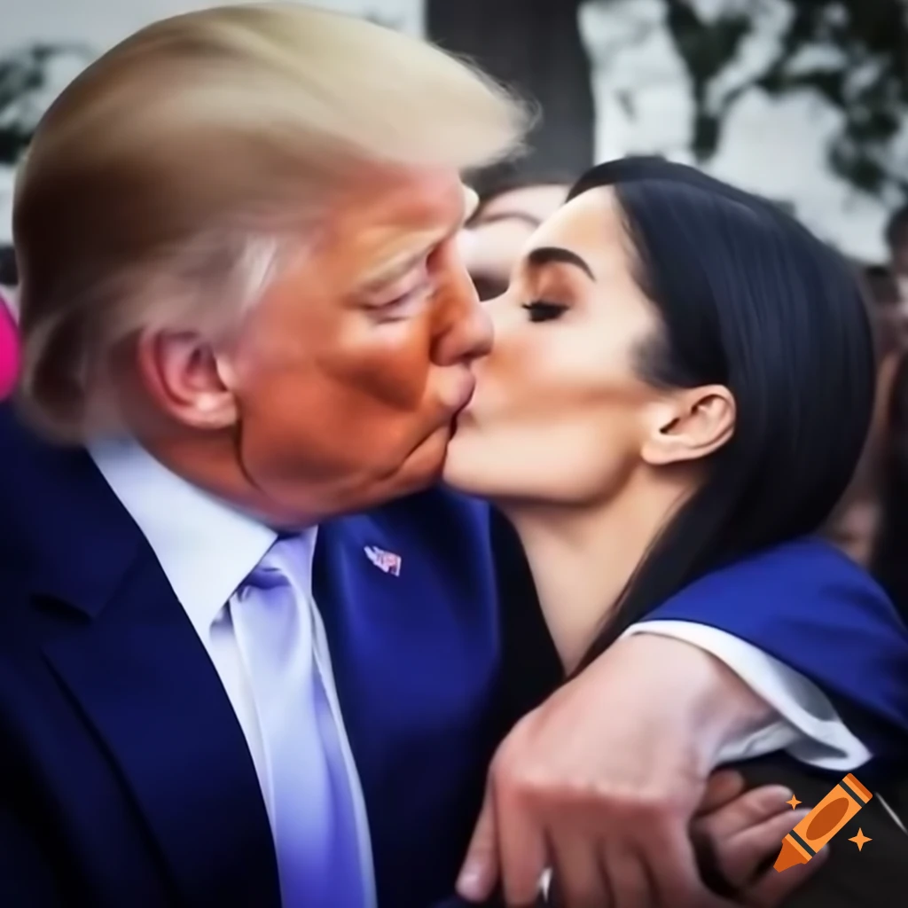 Photorealistic portrait of Donald Trump and Laura Loomer in outdoor setting