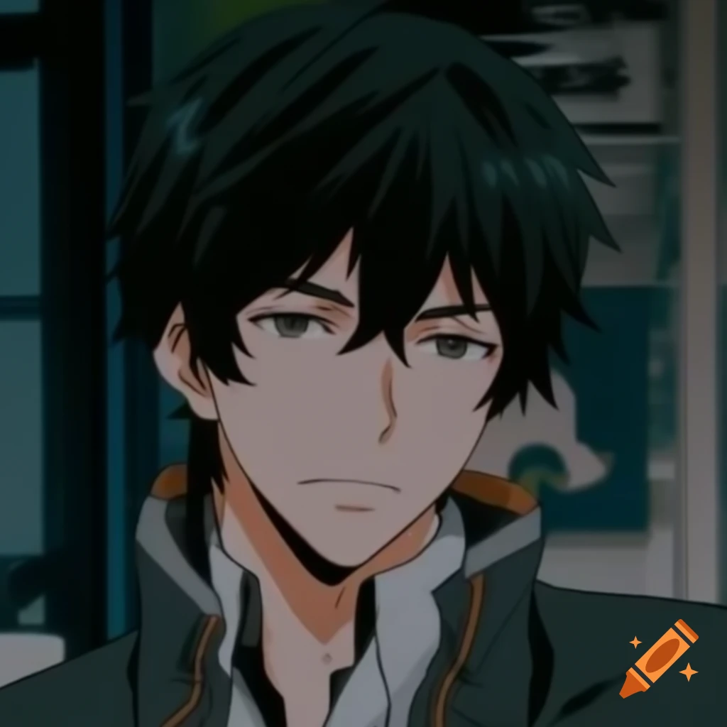 Anime character design of a young man
