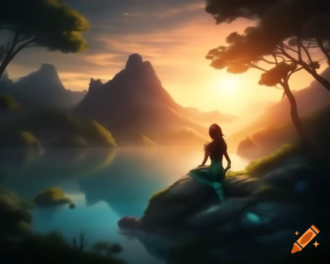 Photorealistic concept art of a mermaid in naturalistic colors