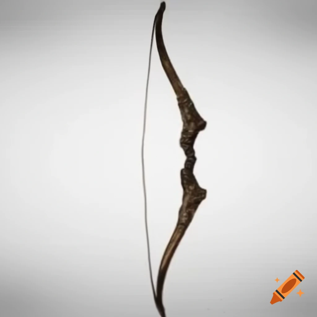 Cursed fantasy curved bow on white background