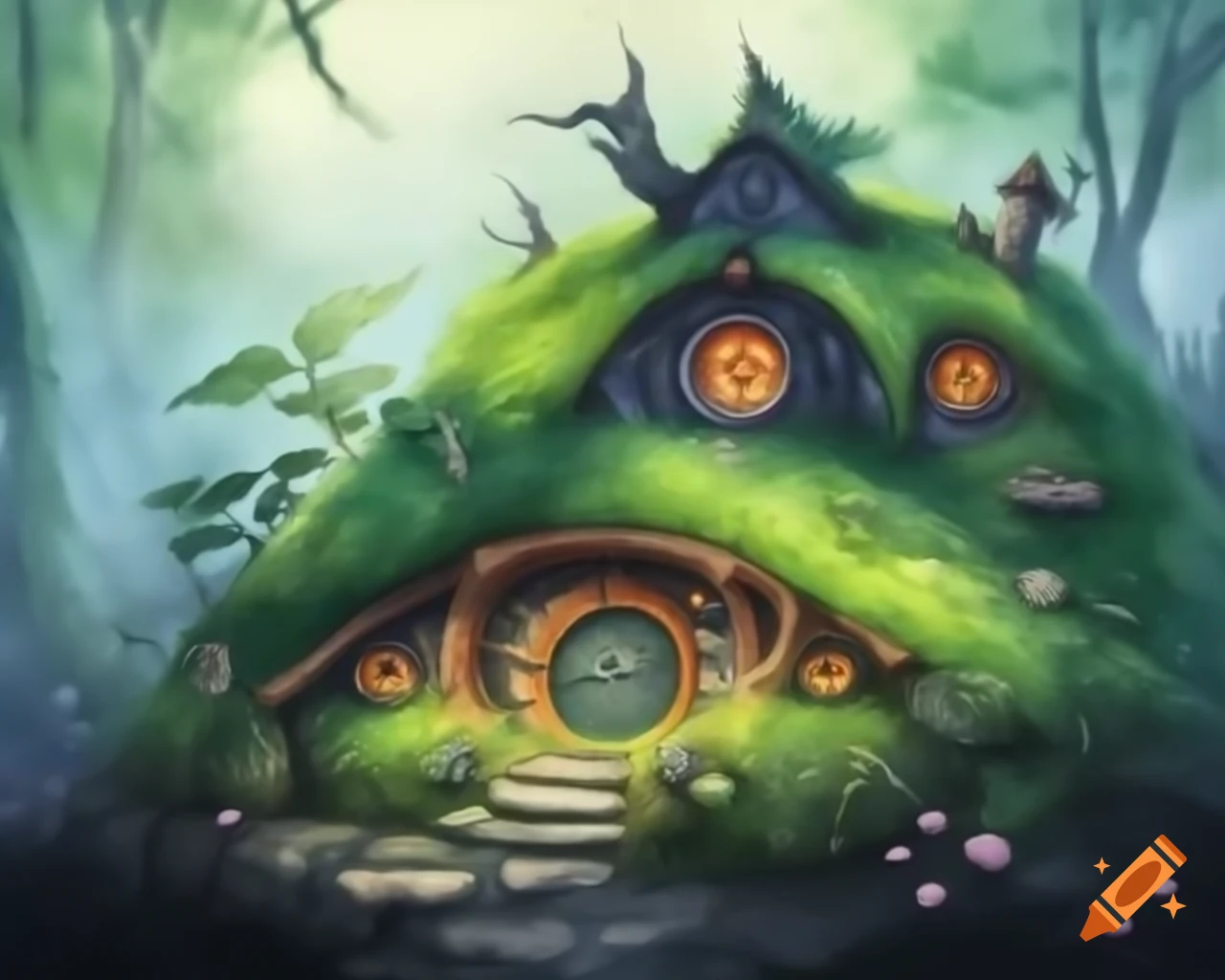Mossy Hobbit House In Dark Fantasy Watercolor Style On Craiyon mossy-hobbit-house-in-dark-fantasy-watercolor-style-on-craiyon