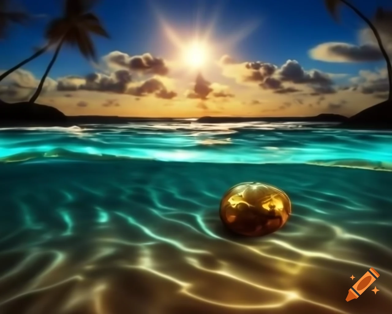 Breathtaking beach landscape with golden sand