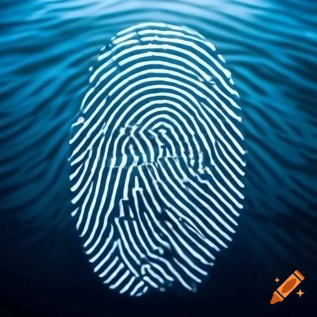 Fingerprint impression on surface of water