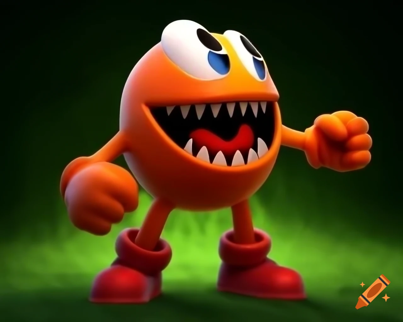Pacman character in vibrant colors