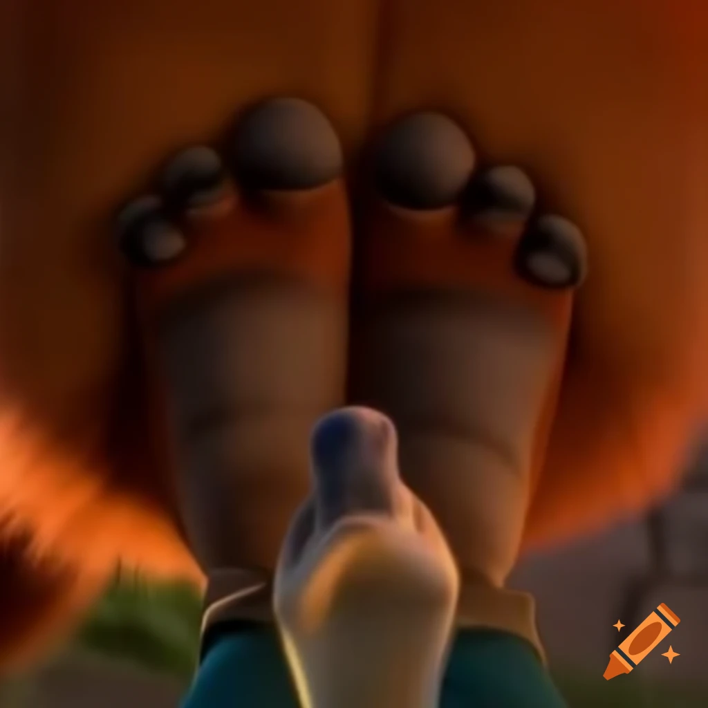 Close-up of Nick Wilde's fox feet from Zootopia