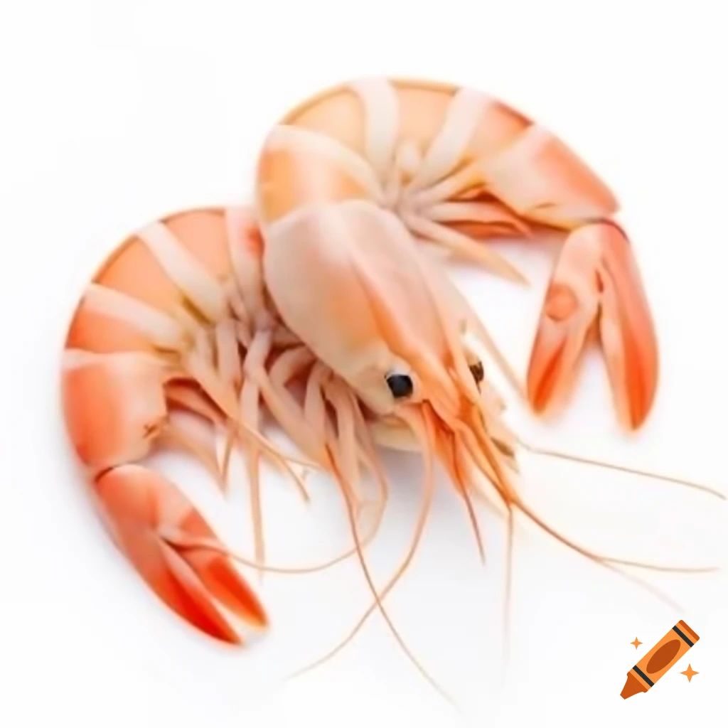 Shrimp on white background