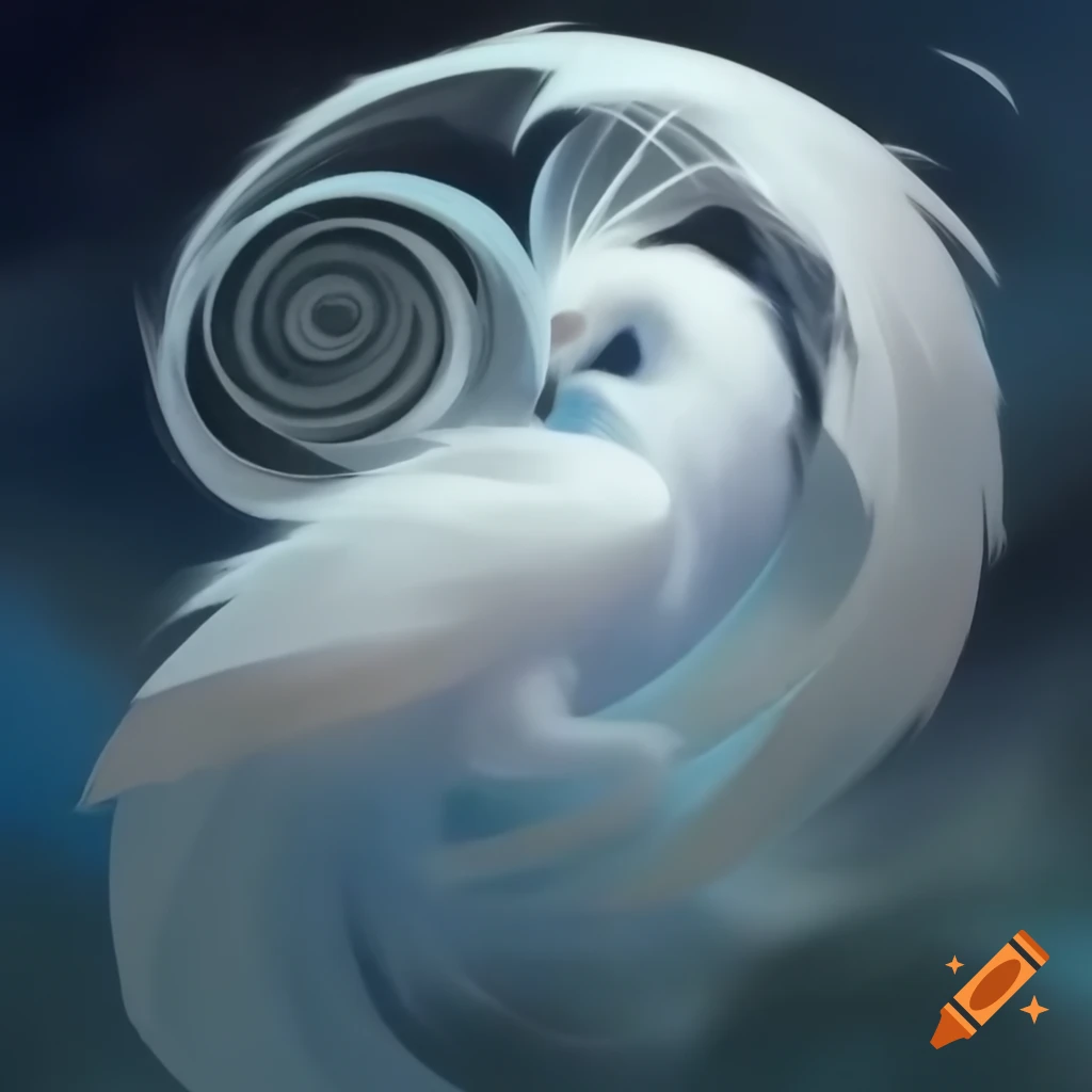 Mythical bird with intricate feather patterns in mystical sky