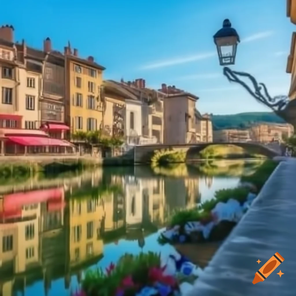 Cityscape of Salins-les-Bains, France