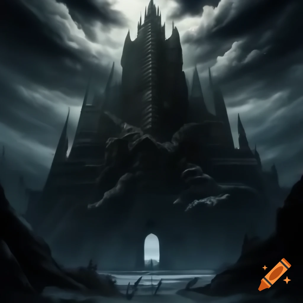 Hexenturm castle under dark clouds with weathered walls